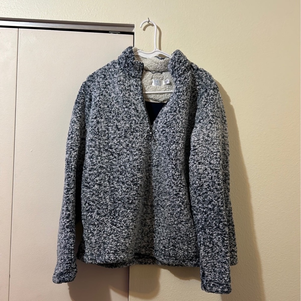 Time & True Half Zip Sherpa Crew Neck SZ XL
